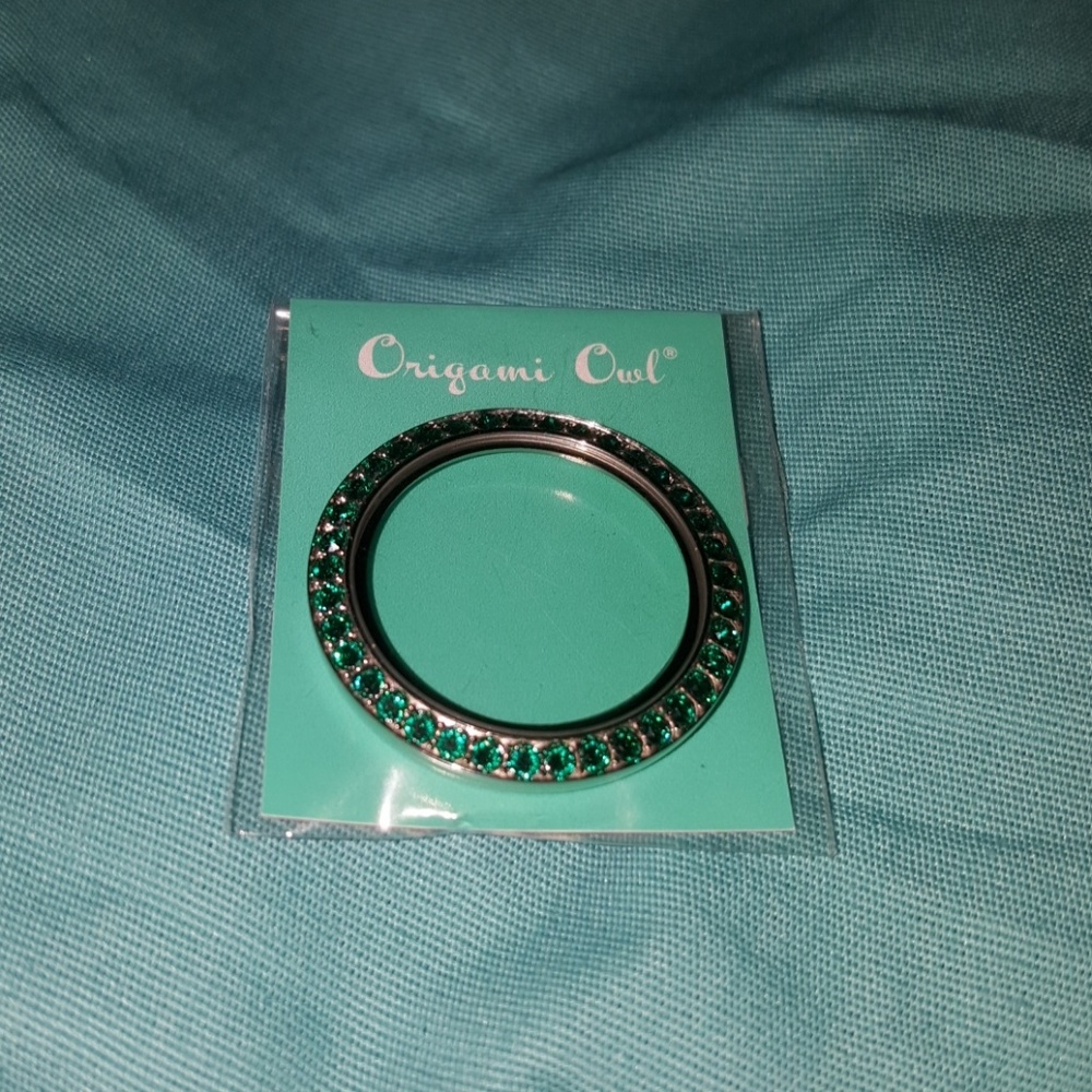Emerald green Swarovski crystal locket face